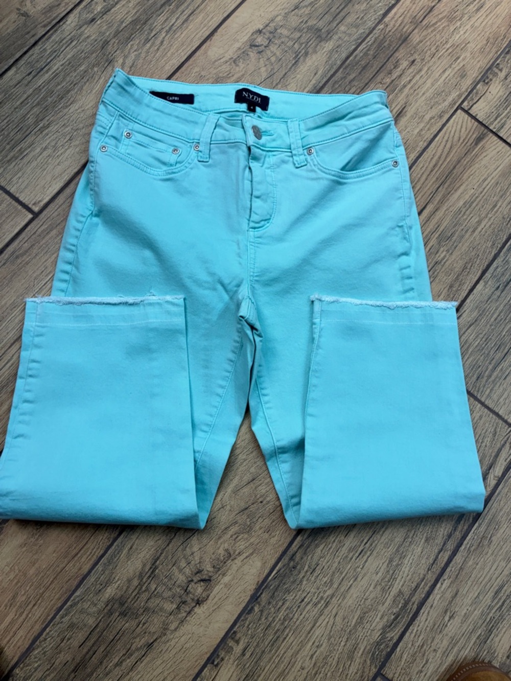 NYDJ Mint Green Crop Straight Jeans